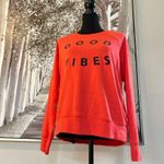 Sundry ‎ Good Vibes Basic Crew Neck Pullover Sweatshirt Color Poppy - Size Small Photo 3