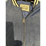 Levi's  womens M denim color blocked full zip bomber rib knit collar jacket Photo 7