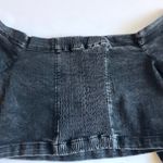 ZARA Black Denim Ruffle Off The Shoulder Crop Size M (New) Photo 7