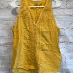 prAna Shirt Womens Small Yellow Nieves Sleeveless Tank Top V Neck Button Front Photo 0