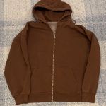 Brandy Melville Brown Zip Hoodie Photo 0