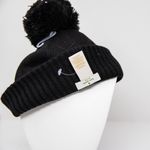 Kate Spade NEW Have A Nice Day Graphic Print Beanie Pom Pom Hat Black White Photo 3