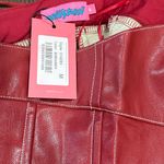 Edikted Moss Faux Leather Lace Up Corset Burgundry NEW Medium Photo 8