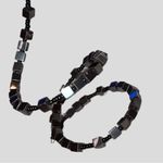 Cute black steel beaded snake style bracelet. New Black Photo 3