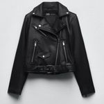 ZARA ‎ faux leather Moto jacket black Photo 0