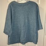Cherish  Blue Fuzzy Knit V Neck Short Sleeve Sweater Top size Small Photo 6