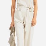 Everlane  Luxe Cotton Jumpsuit in Bone Cream Womens Size M Photo 0