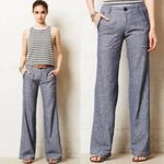 Pilcro and the Letterpress  Wide Leg Linen Blend Pants Tailored Gray Size 4 Photo 1