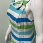 Lilly Pulitzer  Green Blue White Women’s Organza Stripe‎ Bow Front Dress Size 6 Photo 10