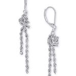 Charter Club NEW Dangle Drop EARRINGS SilverTone Knotted Serpentine Chain 2” Photo 3