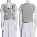 Rebecca Taylor  Lace Leather Detail Vest Jacket Black/White Size S EUC Photo 1