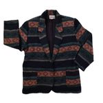 Rolyne and Diane Vintage Southwestern Print Blazer Made in USA Women's Large Blue Photo 0