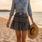 Finders Keepers  Picnic Skirt Black W White - M Photo 0