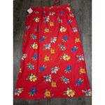 Susan Bristol  Skirt Red Tropical Floral XL Cottage Core Midcalf Cotton NWT Photo 7