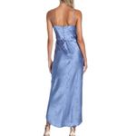 Lulus NWOT Sophisticated Sight Periwinkle Satin Jacquard Cowl Midi Dress XXL Photo 2