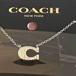 Coach NWT Pave Signature Necklace Silver Length 16"+2"; Silver Photo 9