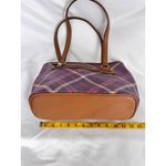 Giani Bernini Plaid Tote Bag Handbag Purse Satchel Brown Trim Photo 7