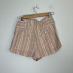 Free People Tan Pink Austin Striped Shorts Photo 6