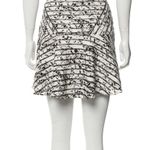 Parker Silk Black White Print Mesh Mini Skirt Photo 2
