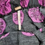 Free People  Leanna Dress Womens M Black‎ Purple Bandeau Summer Boho Empire Photo 1