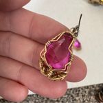 14k Gold Filled Filigree Pink Dangle Earrings Womens Jewelry Photo 5