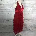 Amanda Smith  sexy formal ed halter neck tiered long dress size 10 Photo 3