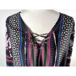 Ella Moon Dress Big Bell Sleeves Multicolor Paisley Size XL Boho Goth Artsy NWT Black Photo 7