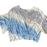 Surf Gypsy  Pastel Purple Blue Cream Tie Dye Blouse Photo 0