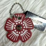 Coach  Silver Tea Rose Flower Floral Bag Charm Hang Tag Photo 0