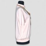 Vintage 90s Oversized Light Pink Blouse Mock Neck Medium Photo 2