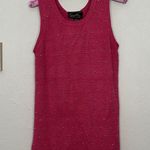 Gorgeous Vintage 70s L Suzelle Raspberry Pink Gold Studded Knit Tank Top Ramie Size L Photo 1