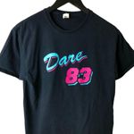 Fruit of the Loom DARE 83 Neon Graphic Tee Black Medium M 100% Cotton Bold Colors Casual Retro Photo 1