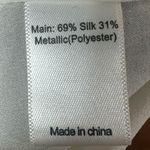 St. John  Metallic Silk Faux-Wrap Blouse Size 6 Photo 10