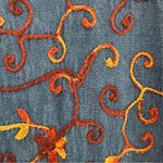 Vintage April Cornell size Medium Embroidered‎ Denim Jacket Shacket Button Front Blue Photo 2