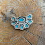 Faux Turquoise Half Cluster Earrings Blue Photo 2