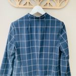 Banana Republic  Windowpane Bell Sleeve One Button Blazer Jacket Navy Blue Sz 6 Photo 7