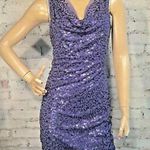 Max Studio Blue Sequin Cocktail Dress M Photo 0