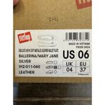 FitFlop Ballerina Mary Jane Flats Women's Size 6 Silver Leather Delicato Bow Photo 11