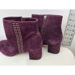White House | Black Market Womans Zeek Burgundy Suede Pull On Ankle Boot 9 M Photo 3