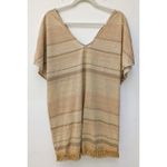 PilyQ  Women's BEACH COVER UP SHIMMER STRIPE GOLD TUNIC XS Retail $144 NWT Photo 1