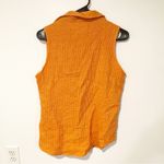 The Territory Ahead  Size Medium Orange Waflle Knit Sleeveless Button Front Collared Photo 3