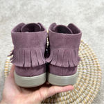 Hotter Comfort Concept Faith Fringed Ankle Boots Suede Leather Purple Size 6 Photo 6