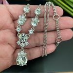Givenchy Signed Silver-tone Clear Rhinestones Crystal Y-Necklace 16g Photo 3