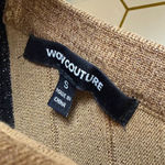 Wow Couture  Tan and Black Shimmer Colorblock Bandage Dress - Size - Small Photo 4