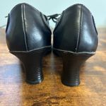 Mudd Y2K Shoes Witchy Oxford Pumps Lace Up Chunky Heels 9 Black Floppy Leather Photo 4