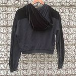 PINK - Victoria's Secret Y2K VS Pink black velvet cropped hooded sweatshirt XS Photo 1