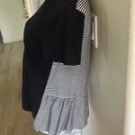 Kate Spade  Black White Broome Street Striped Black Tee Shirt Top Small, NWT Photo 2