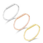 Boutique Dainty White Gold-Plated S925 LOVE Bar‎ Band Ring | Sz 6 NEW Photo 3