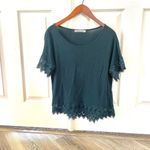 Chloe K  green lace short  sleeved top Photo 8