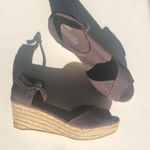 Toms Gray Peep toe Wedge Espadrilles Sandals 10 Photo 0